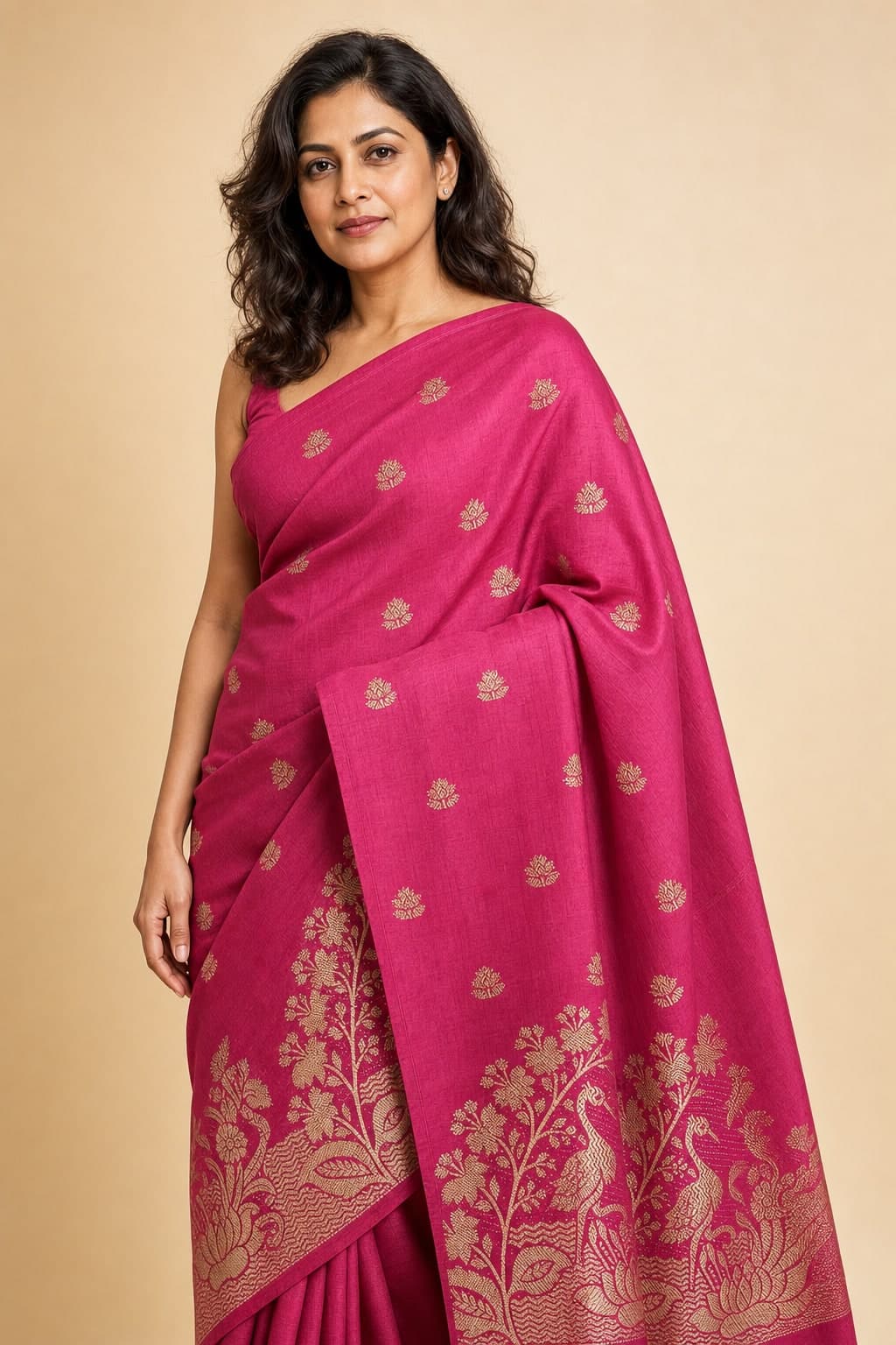 Magenta Silk Floral — styled view