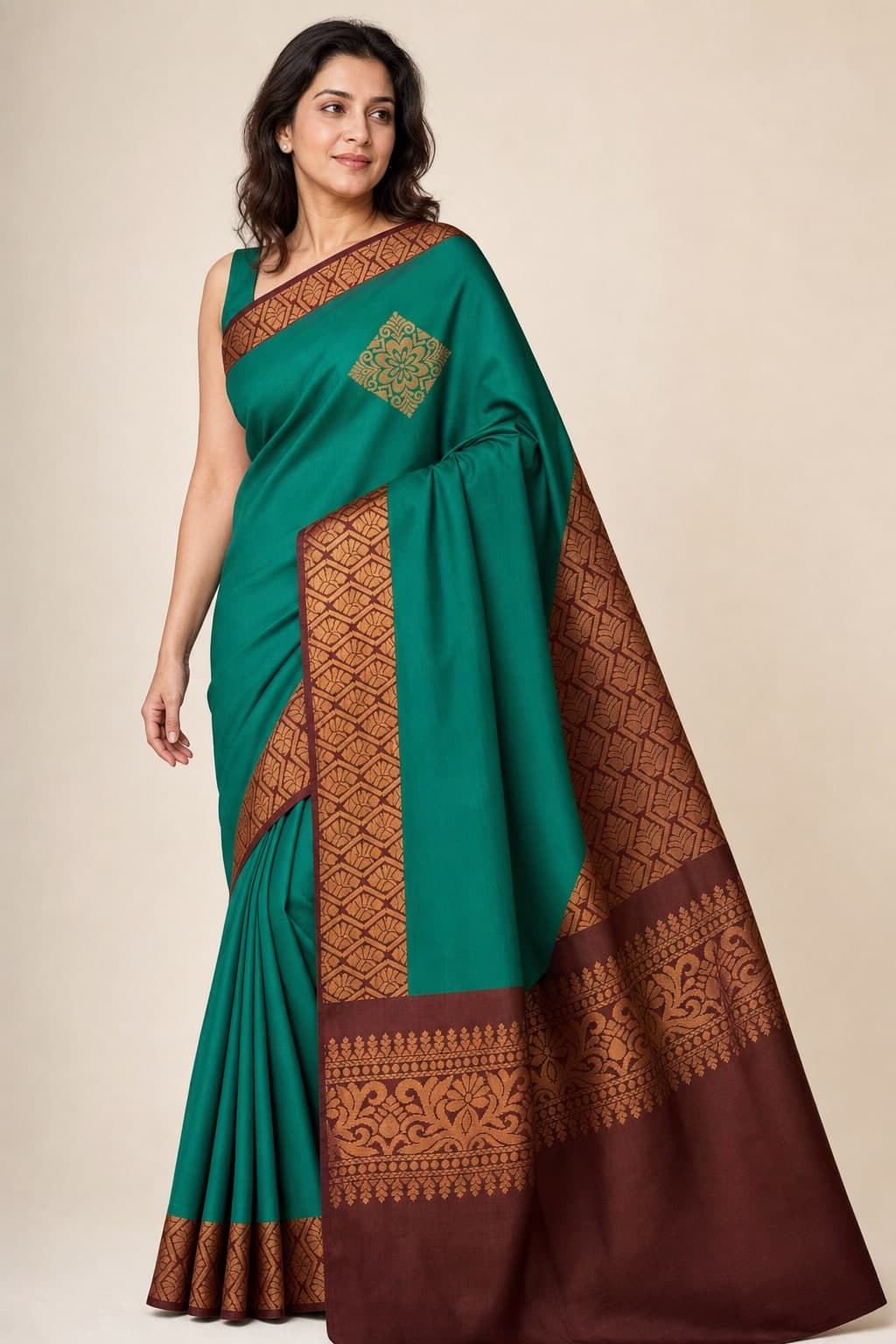 Green Silk Floral — styled view