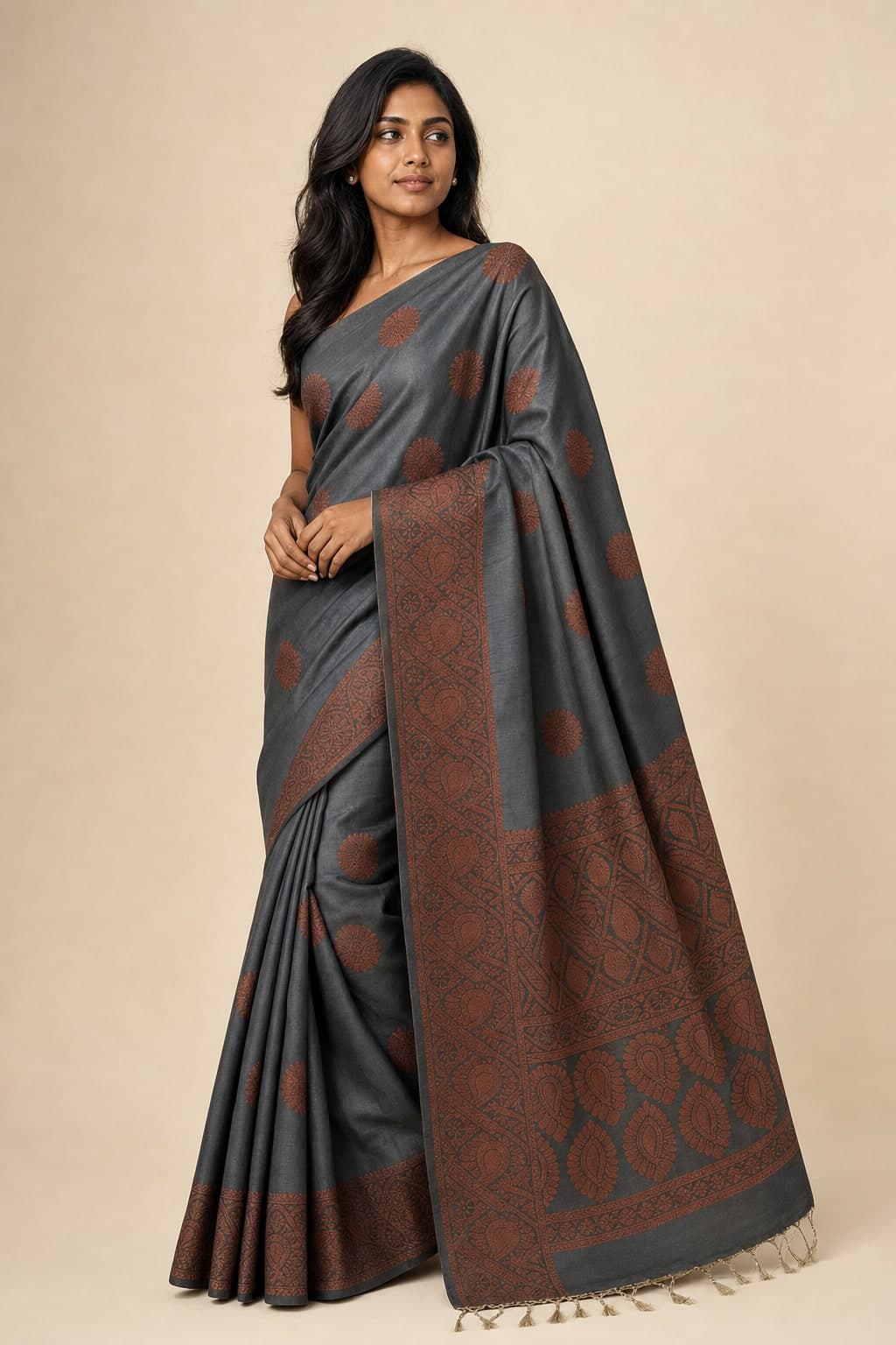 Grey Silk Floral — styled view