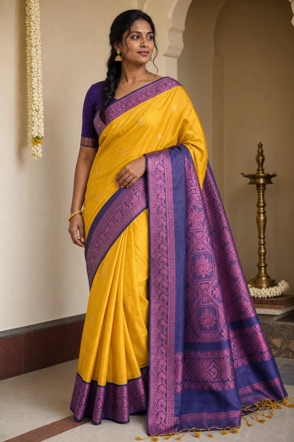 Yellow Silk Paisley — styled view