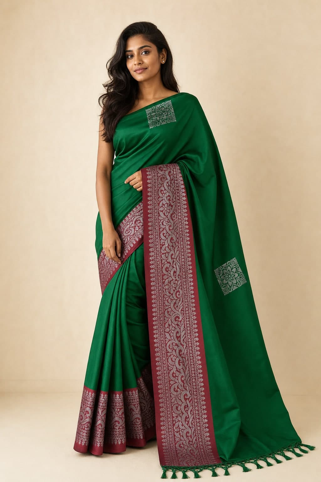 Green Silk Floral — styled view