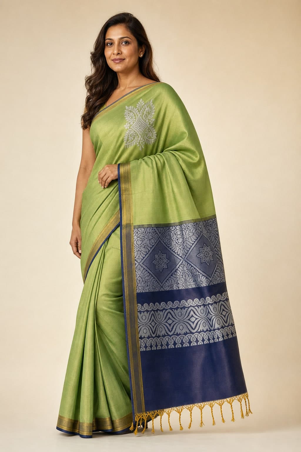 Green Silk Paisley — styled view