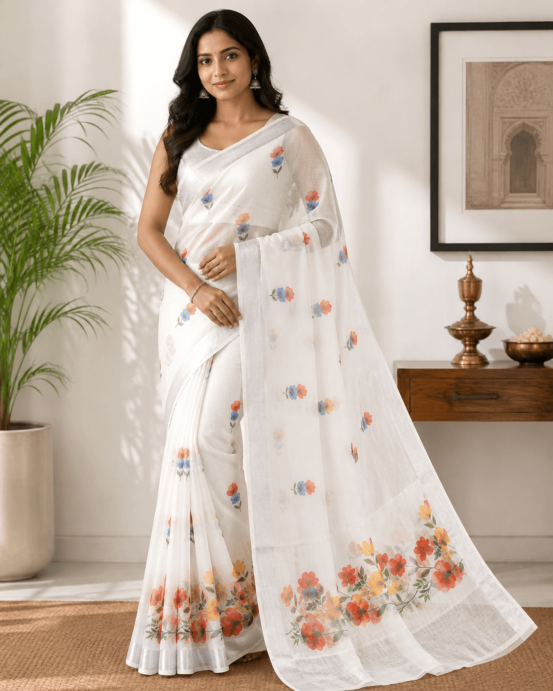 White Organza Floral