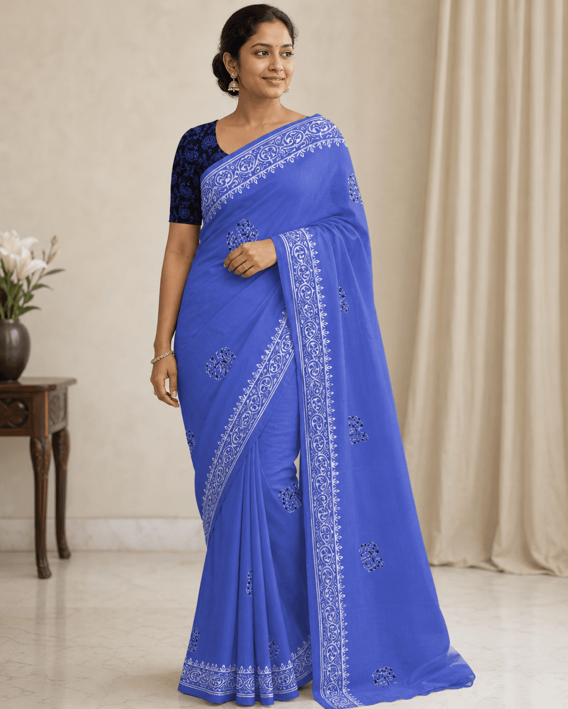 Blue Chiffon Paisley