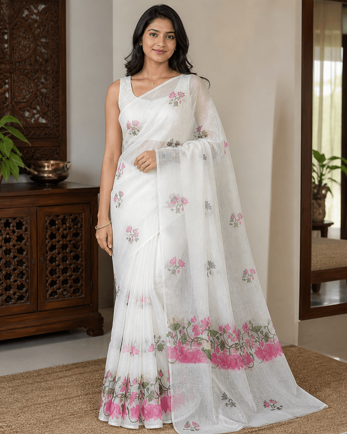 White Organza Floral