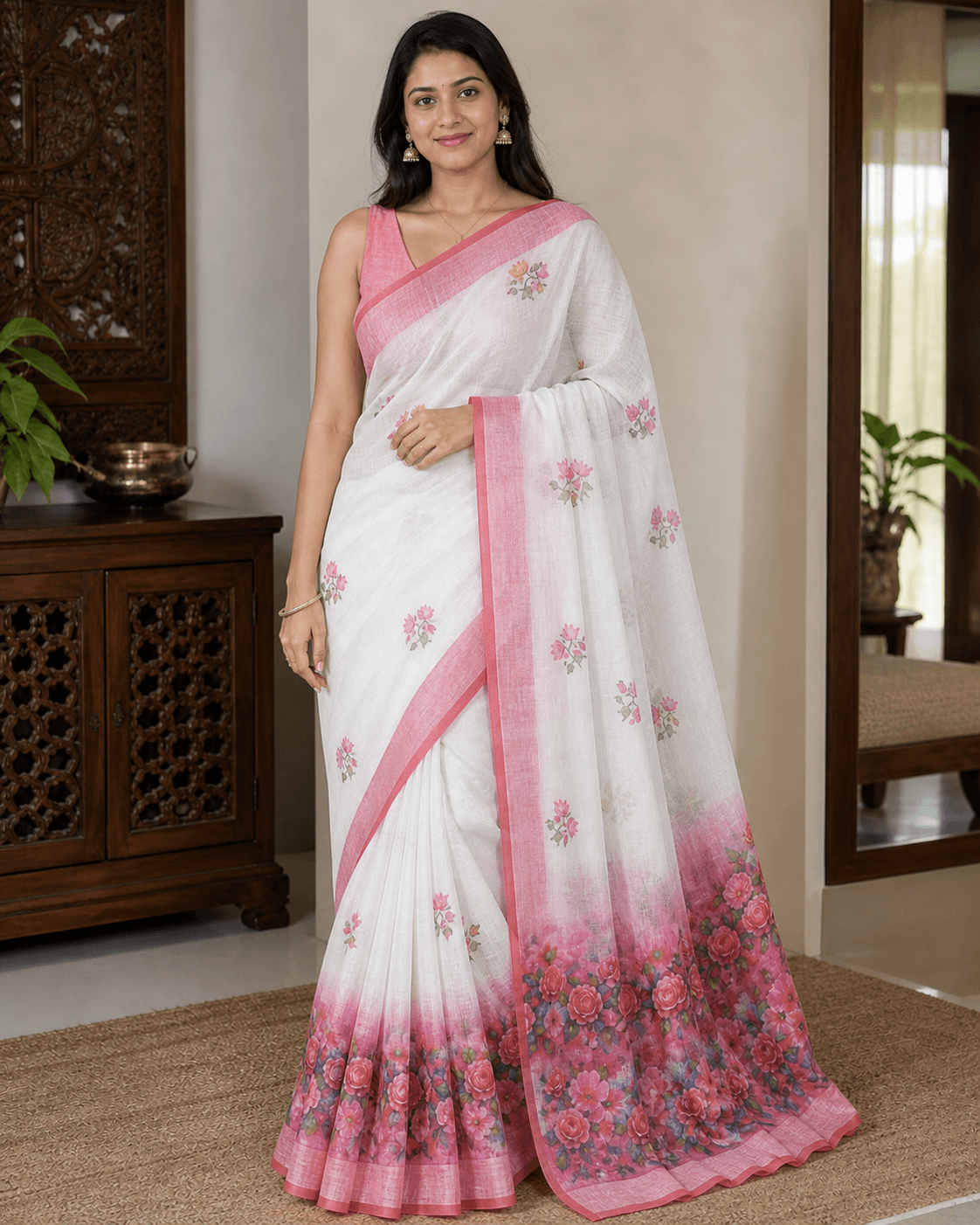 White Linen Floral